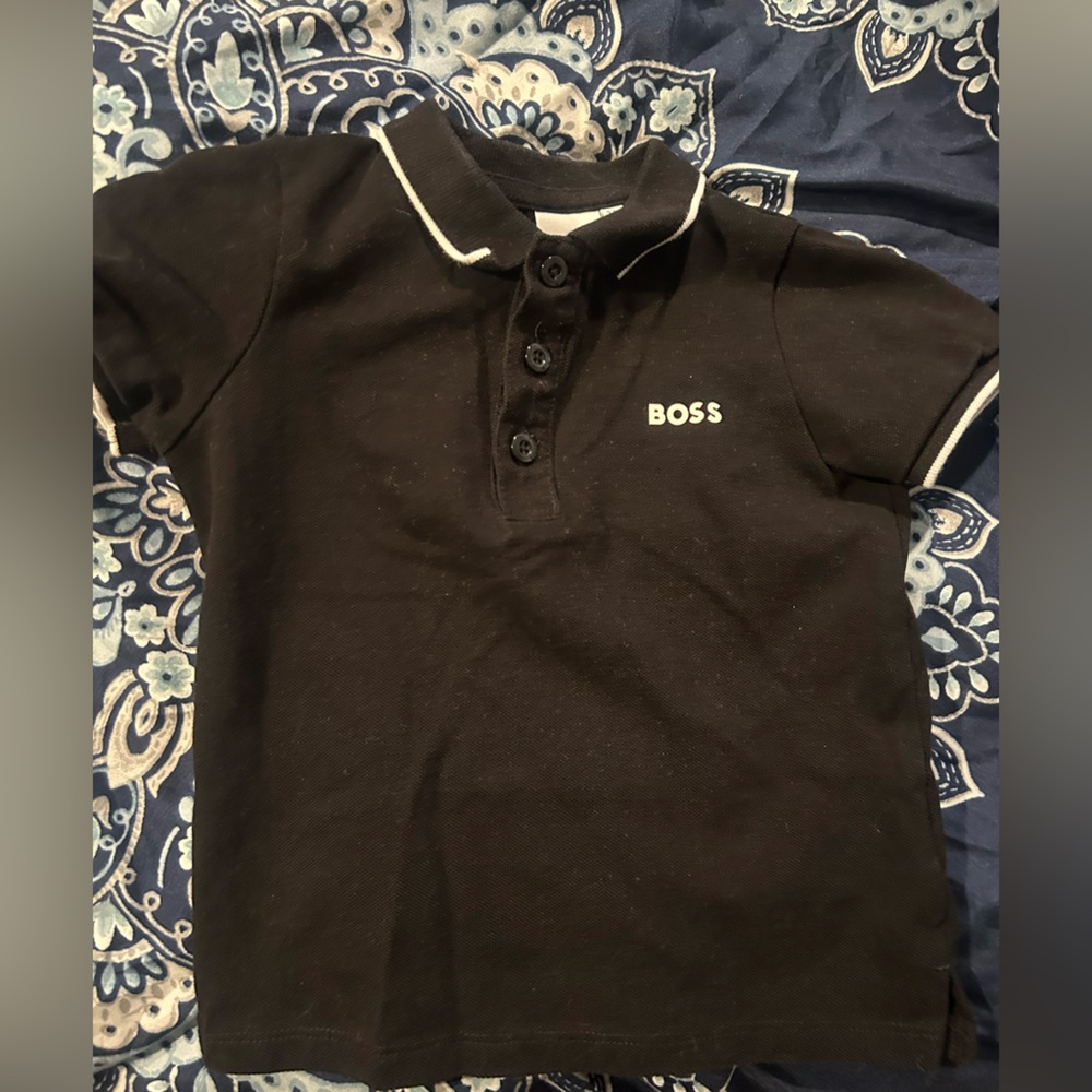 Boss Black Polo with White Trim